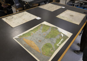 Maps on a table