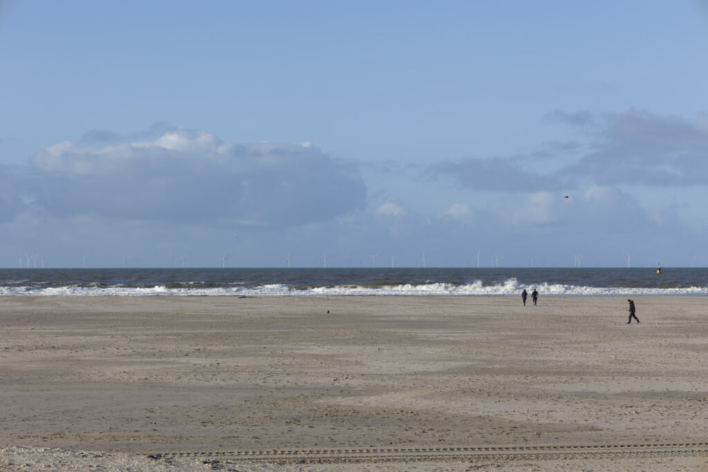 The North Sea, looking out from the Netherlands. Beach in the foreground